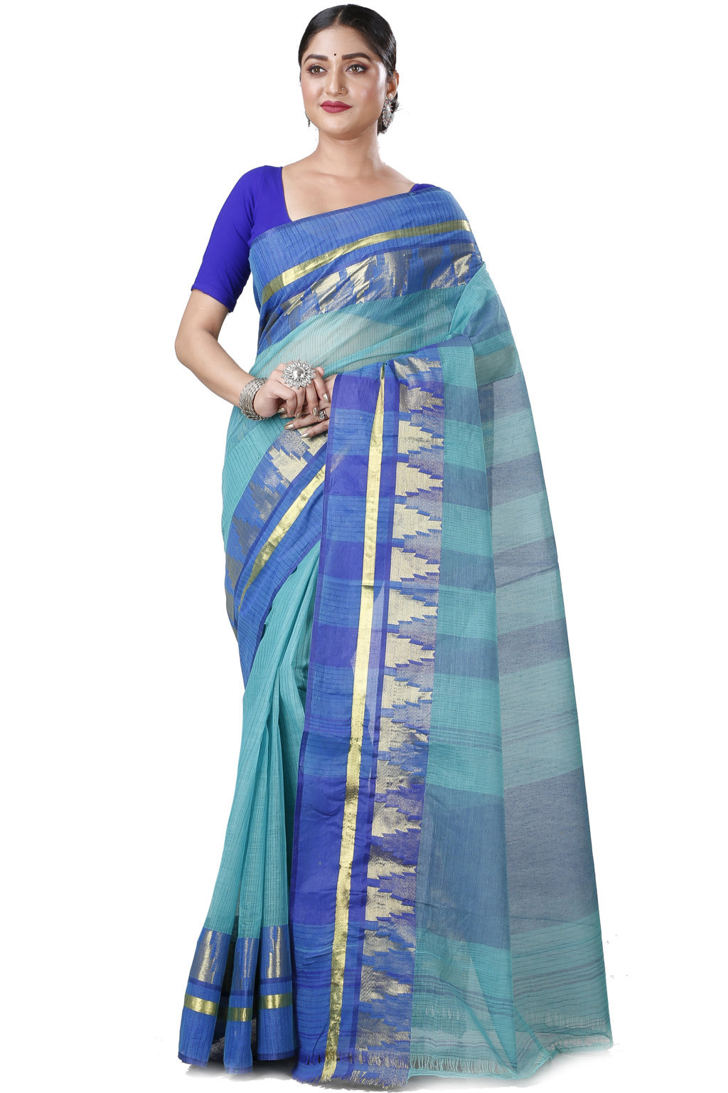 See Green Pure Cotton Vrinda Tant Saree (1091)